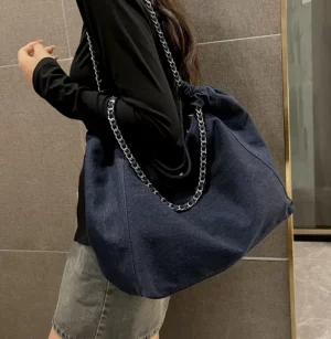 Sac Fourre-Tout en Denim avec Chaîne