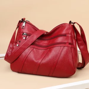 Sac Besace Cuir Rouge