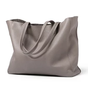 Sac Cabas en Cuir Gris