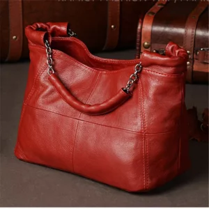 Sac Cabas en Cuir Rouge