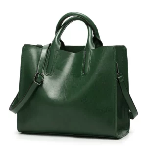 Sac Cabas en Cuir Vert