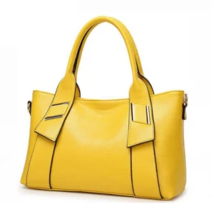 Sac Cabas en Cuir Jaune