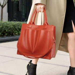 Sac Cabas en Cuir Orange