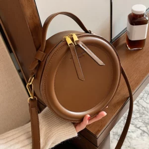 Petit Sac Rond Bandoulière Cuir