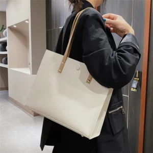 Sac Cabas en Cuir Beige